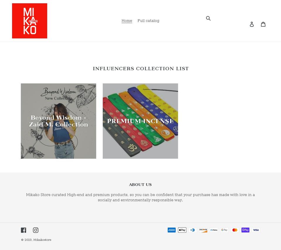 mikakostore.com shopify website screenshot