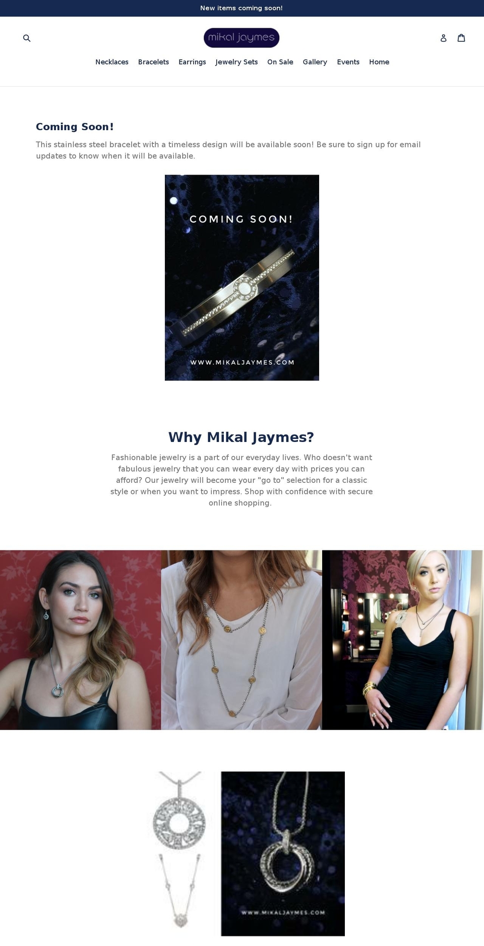 mikaljaymesjewelry.com — Shopify storefront screenshot