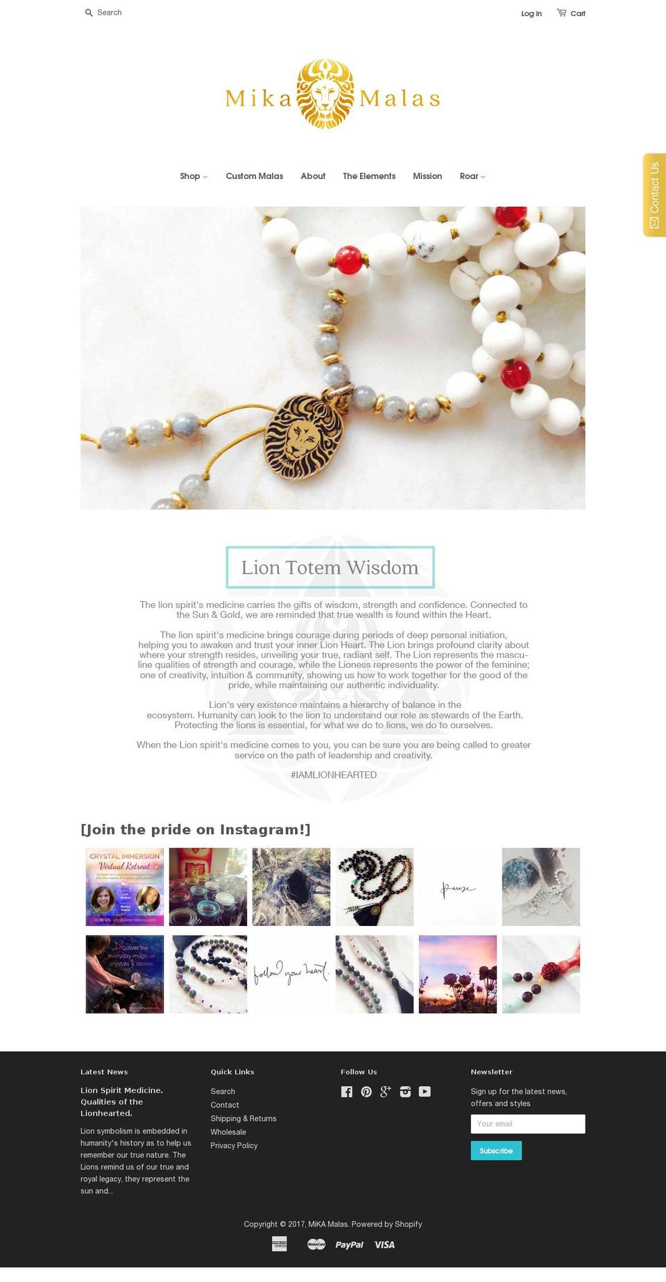 mikamalas.com shopify website screenshot