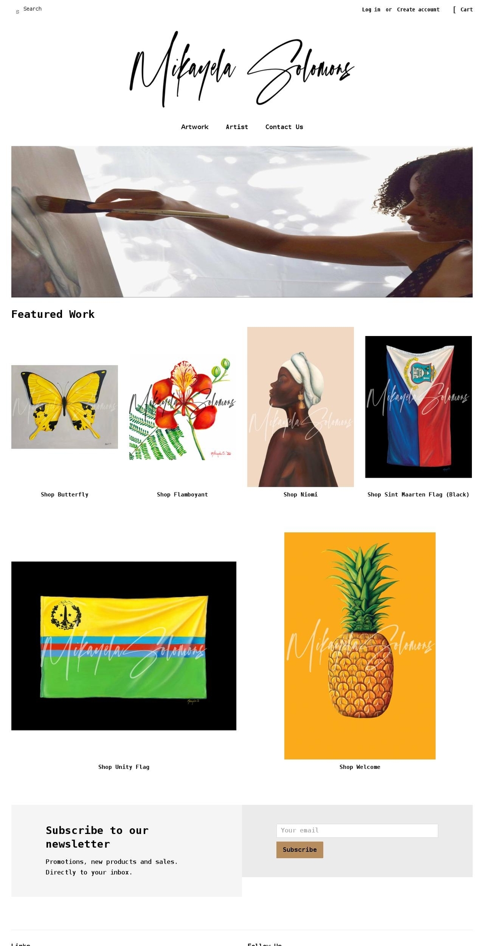 mikayelasolomons.com shopify website screenshot