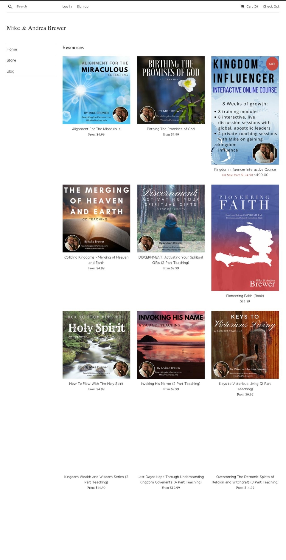 mikeandandreastore.com — Shopify storefront screenshot