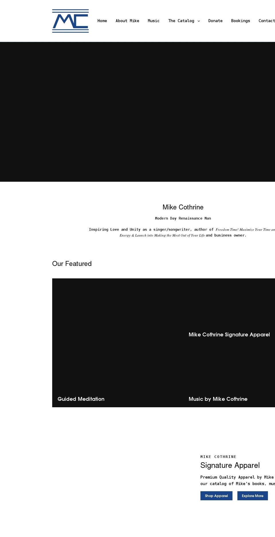 mikecothrine.com shopify website screenshot