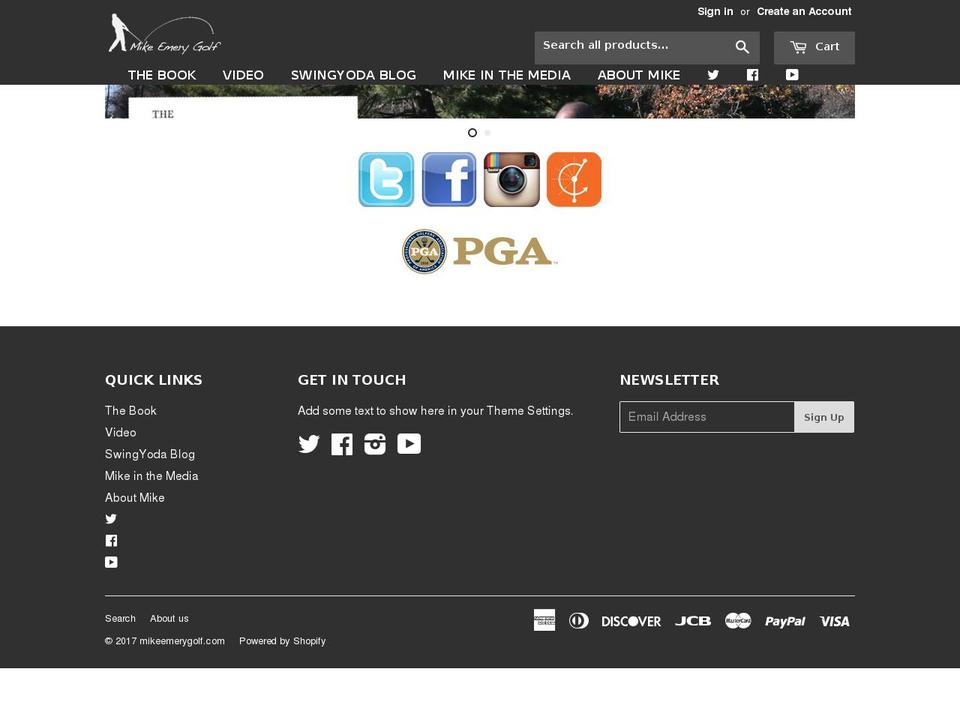 mikeemerygolf.com shopify website screenshot