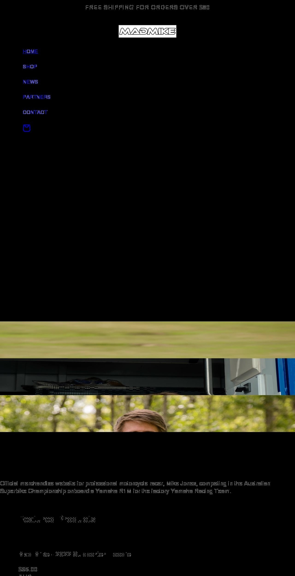 mikejonesracing.com shopify website screenshot