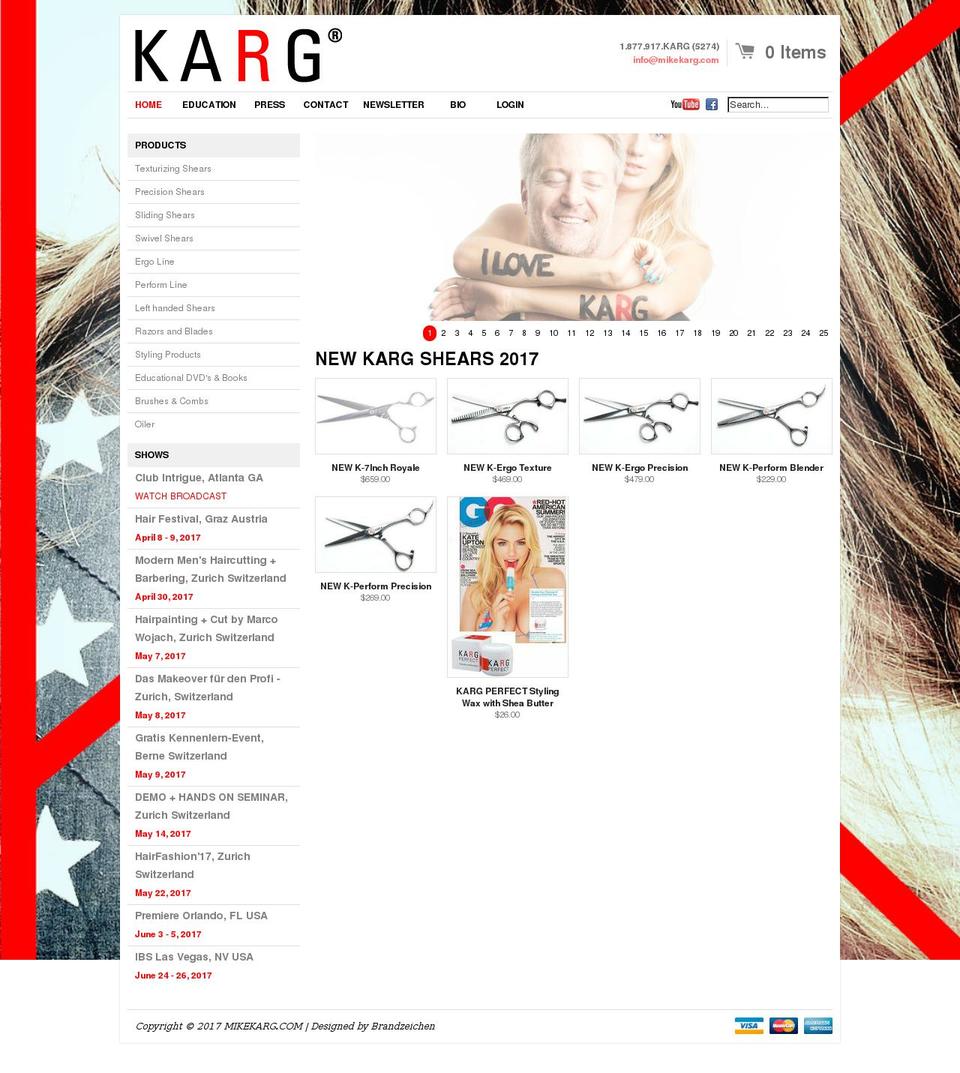 mikekarg.com shopify website screenshot