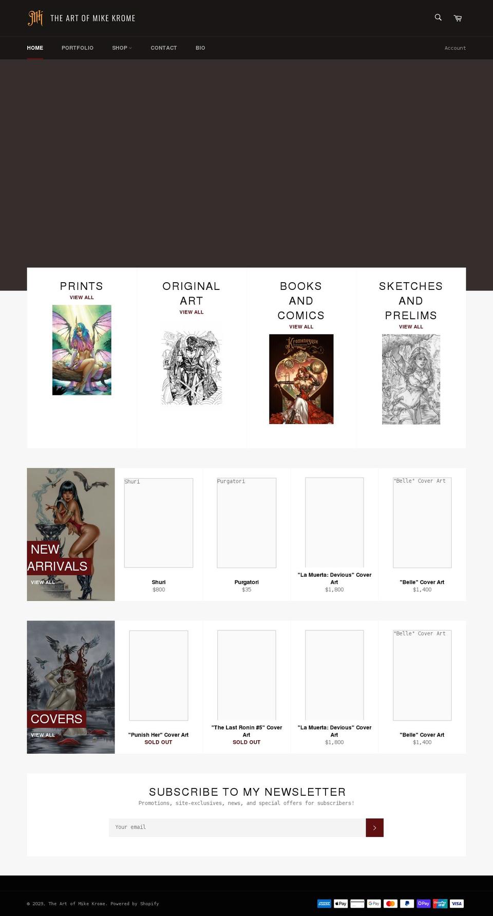 mikekrome.com shopify website screenshot