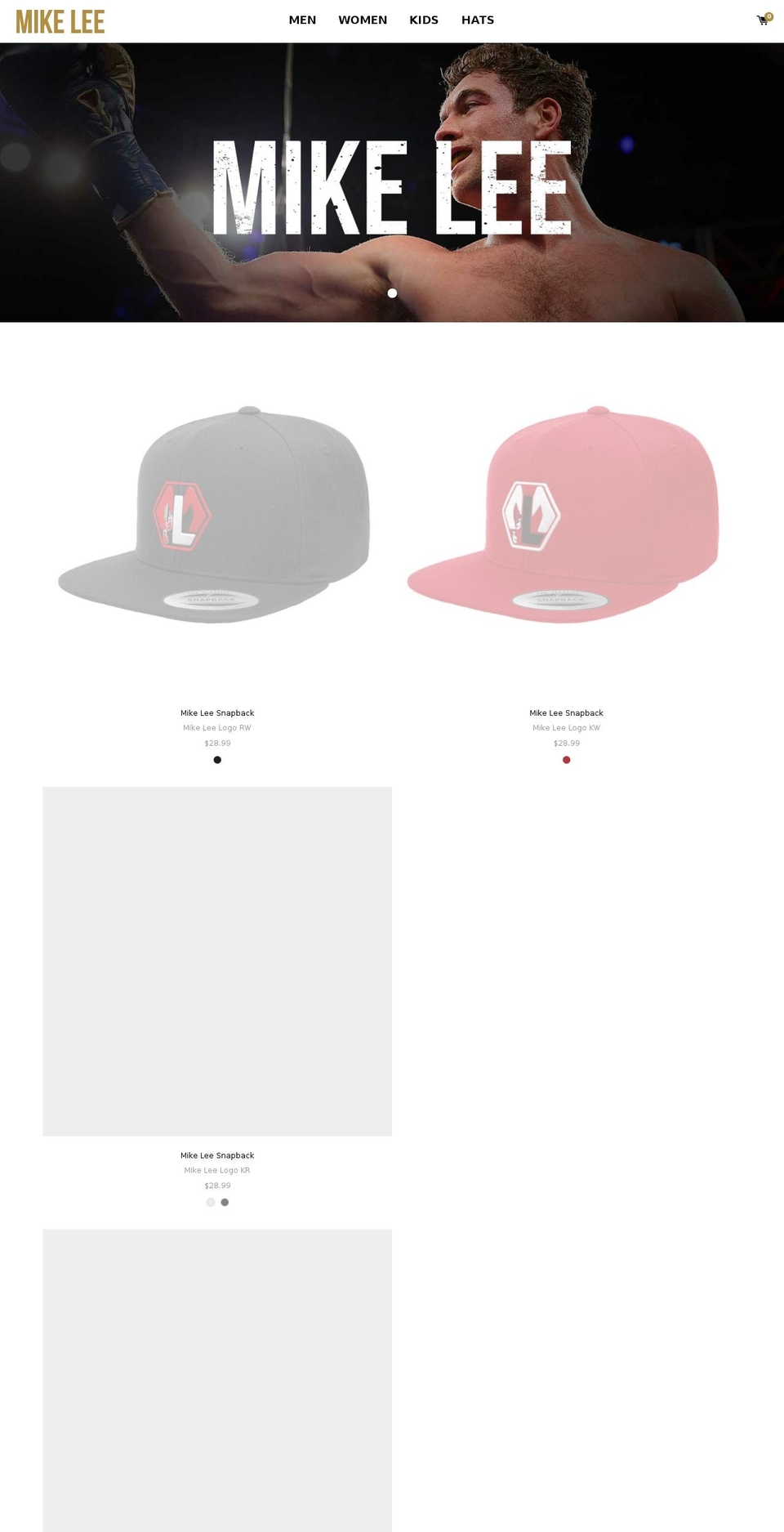 mikeleeshop.com — Shopify storefront screenshot