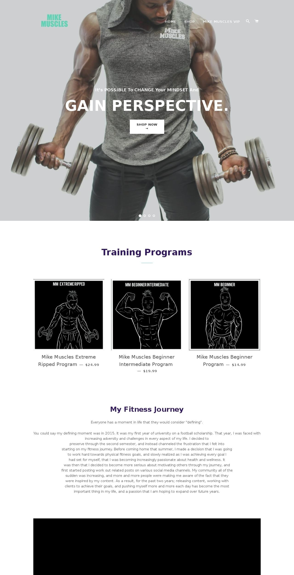 mikemuscles.com shopify website screenshot