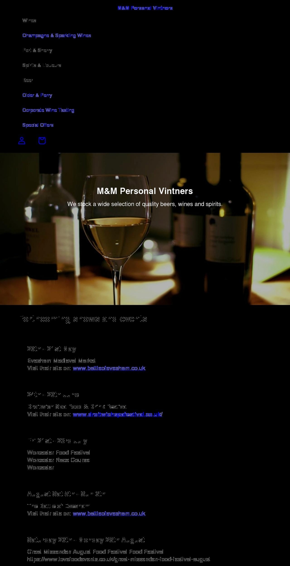 mikeoldfieldwines.co.uk shopify website screenshot