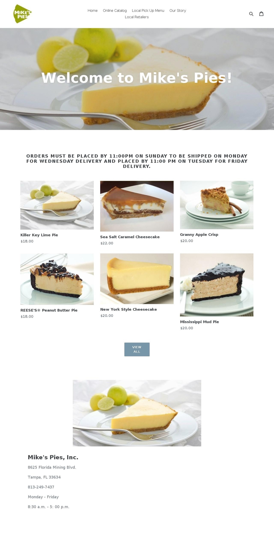 mikepies.net shopify website screenshot