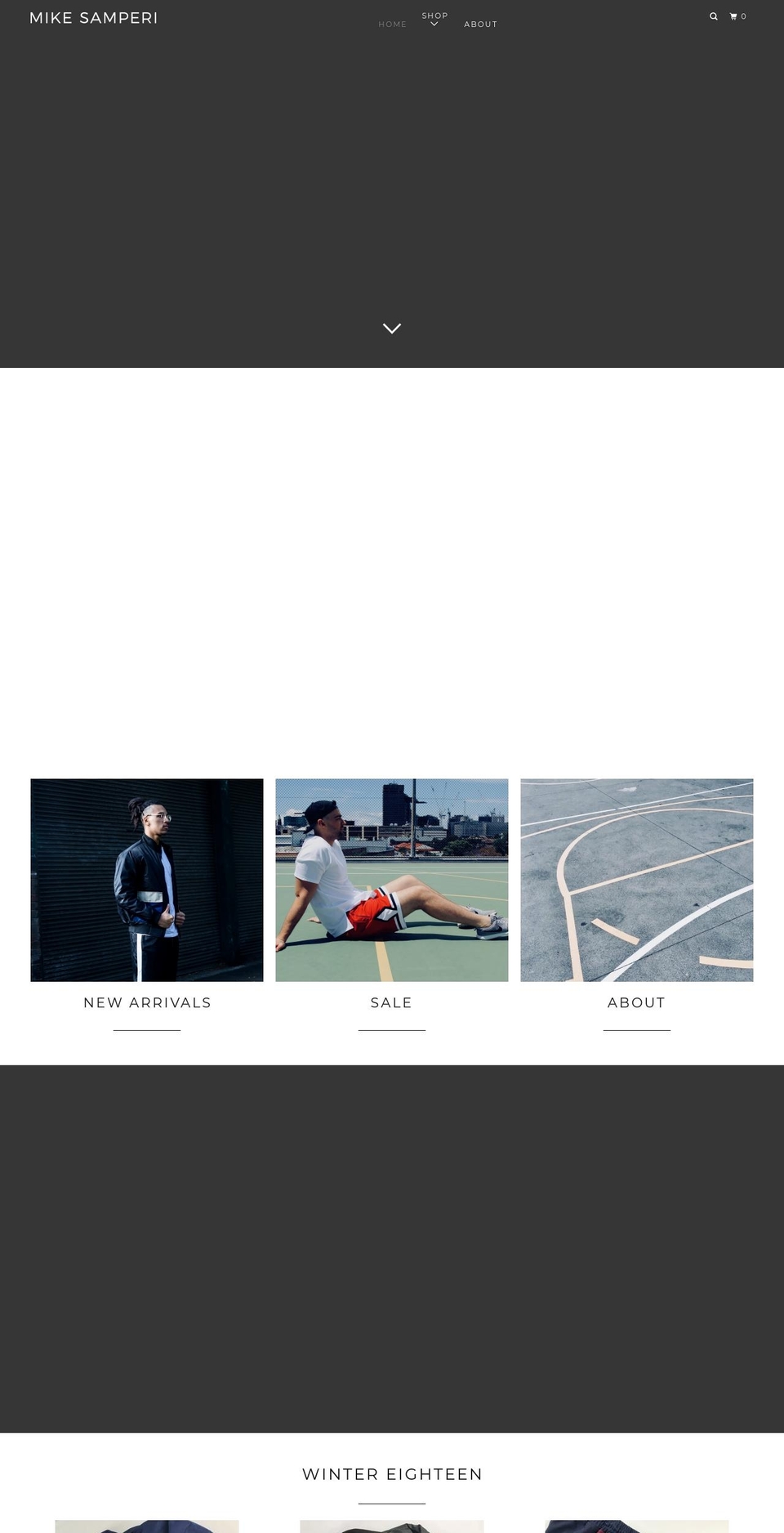 mikesamperi.com — Shopify storefront screenshot