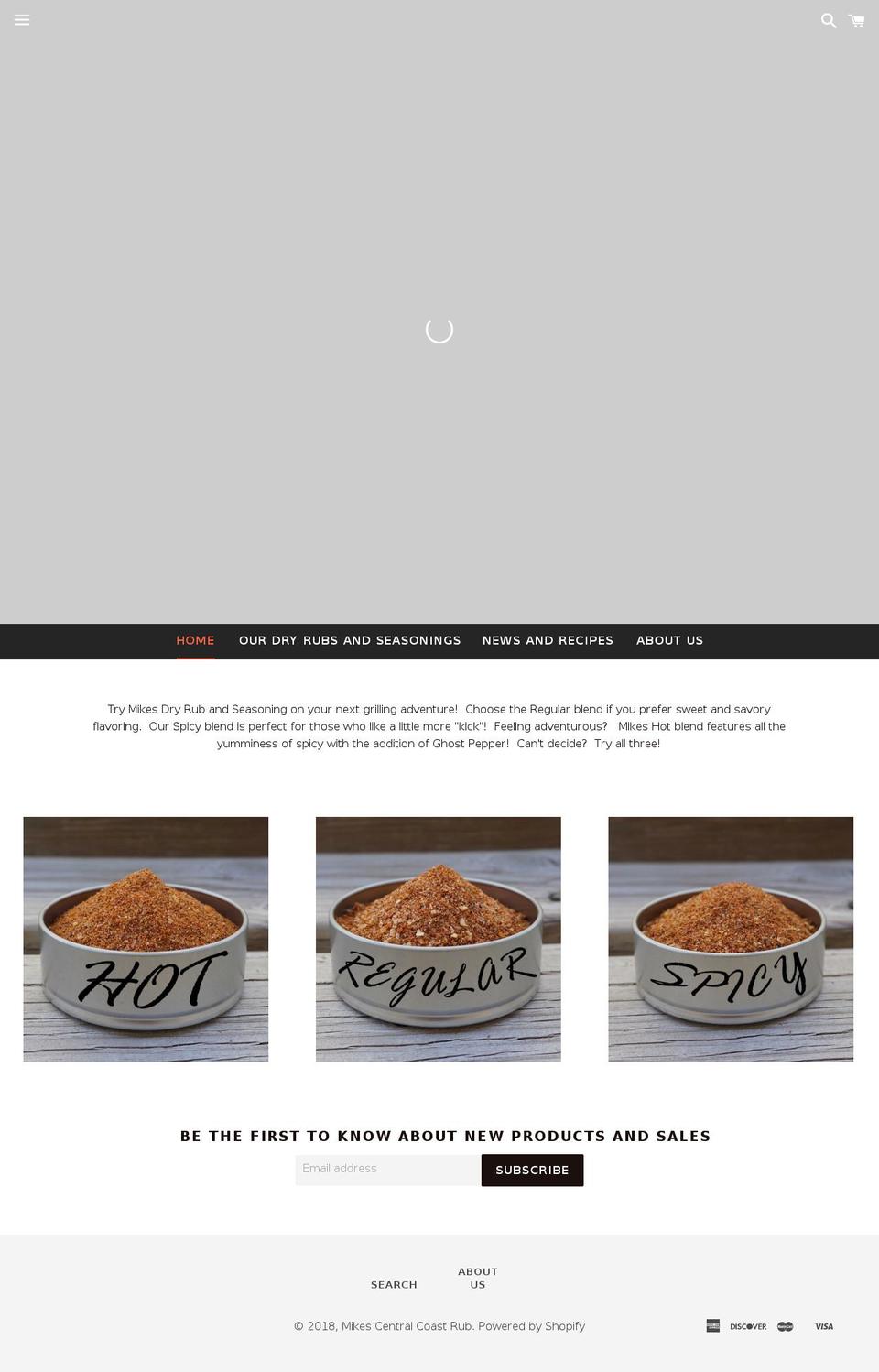 mikescentralcoastrub.com — Shopify storefront screenshot