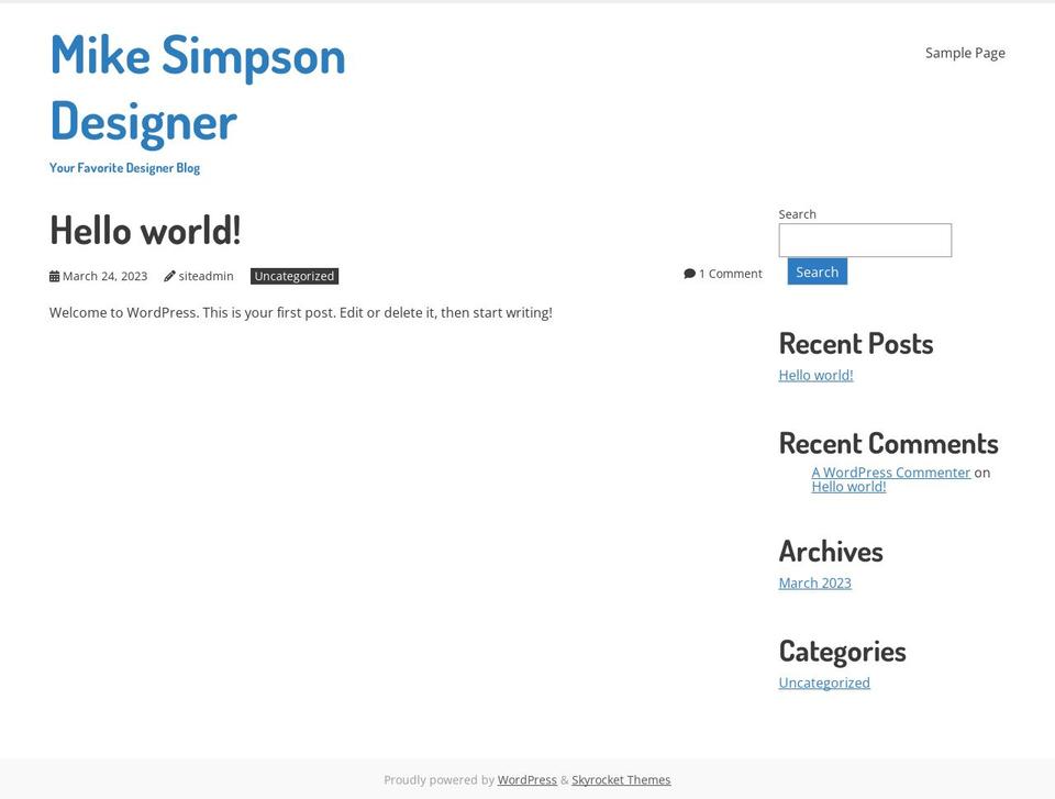 mikesimpsondesigner.com shopify website screenshot