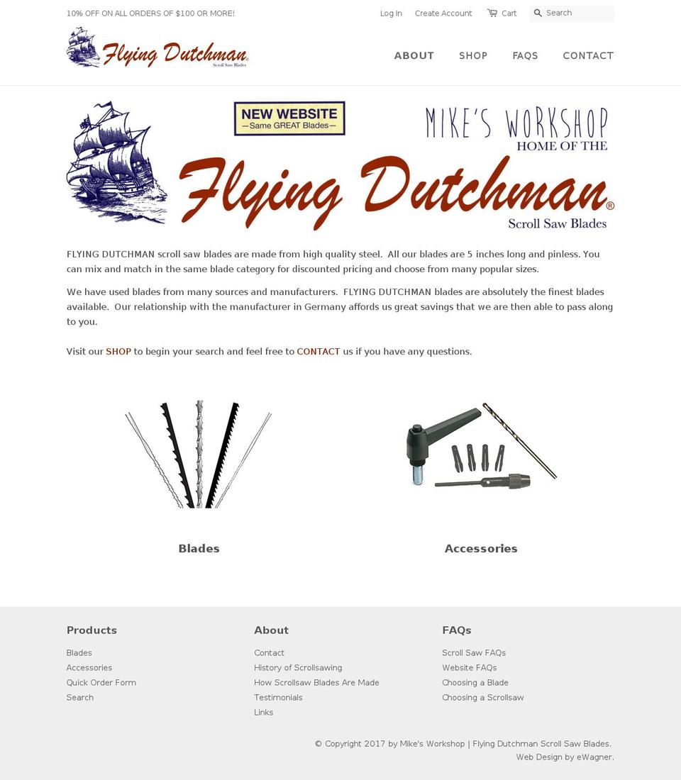 mikesworkshop.com shopify website screenshot