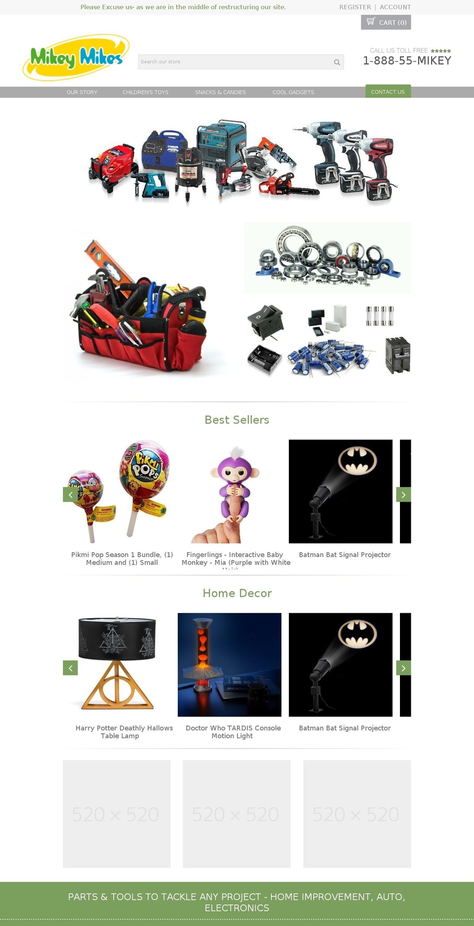 mikeymikes.com — Shopify storefront screenshot