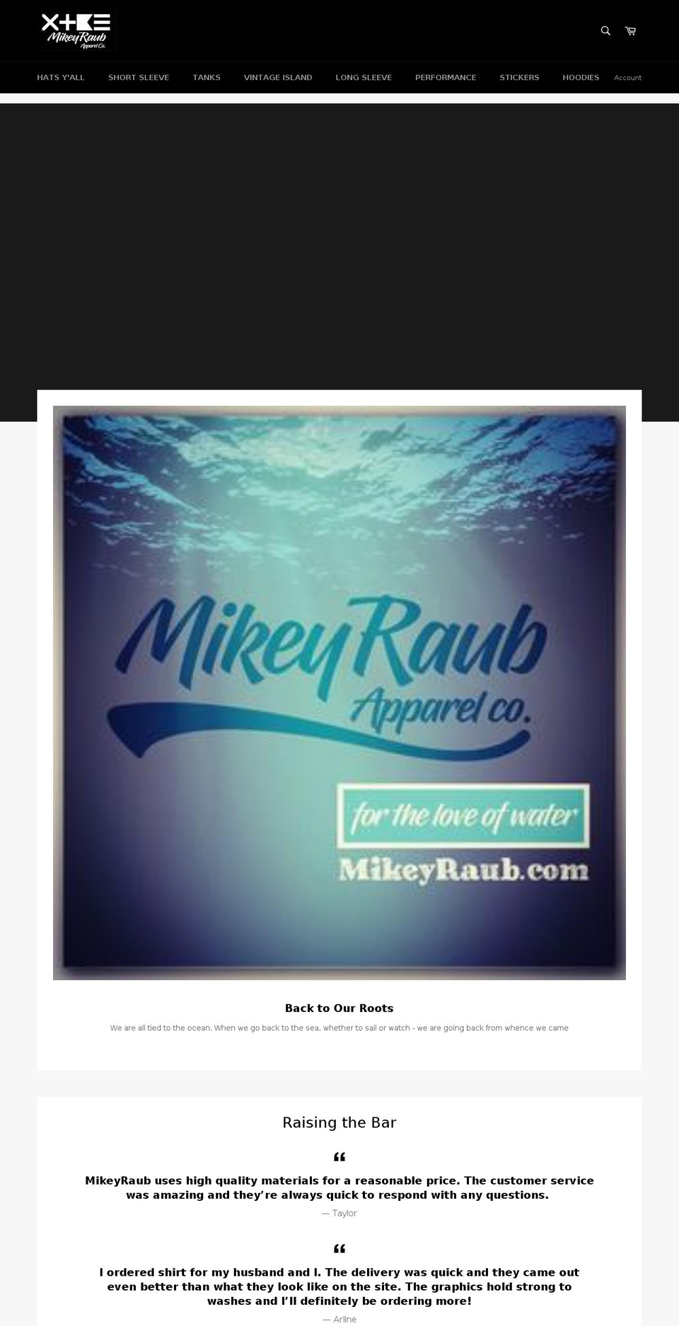 mikeyraub.com — Shopify storefront screenshot