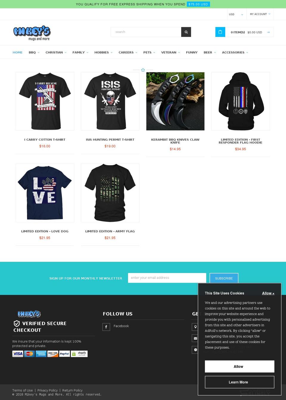 slingly-theme-v1-0 Shopify theme site example mikeysmugsandmore.com