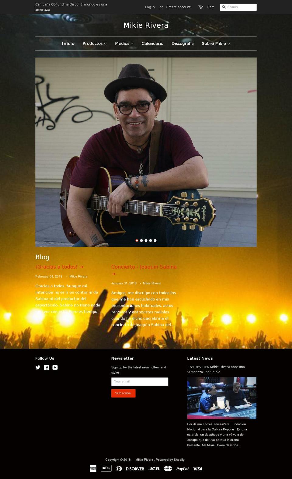 mikierivera.com shopify website screenshot
