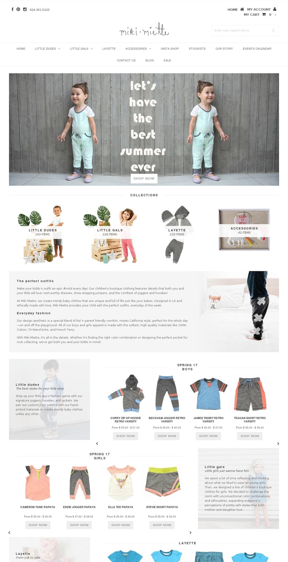 mikimiette.com shopify website screenshot
