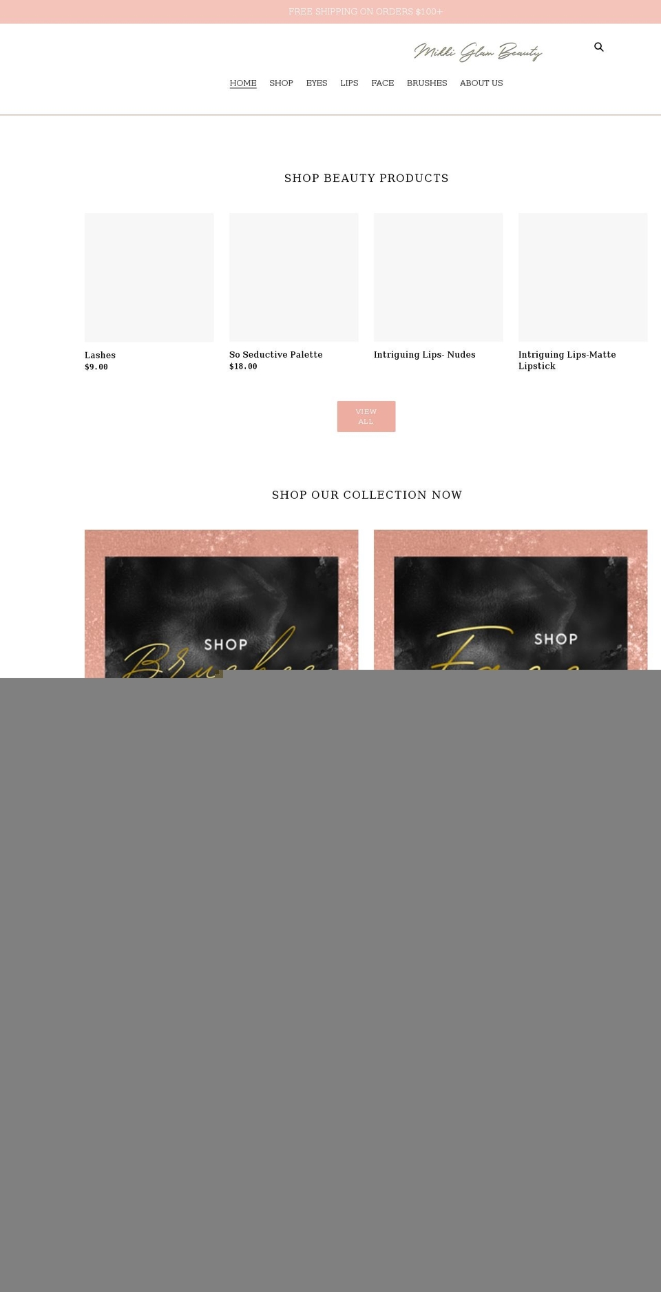 mikkiglambeauty.com shopify website screenshot