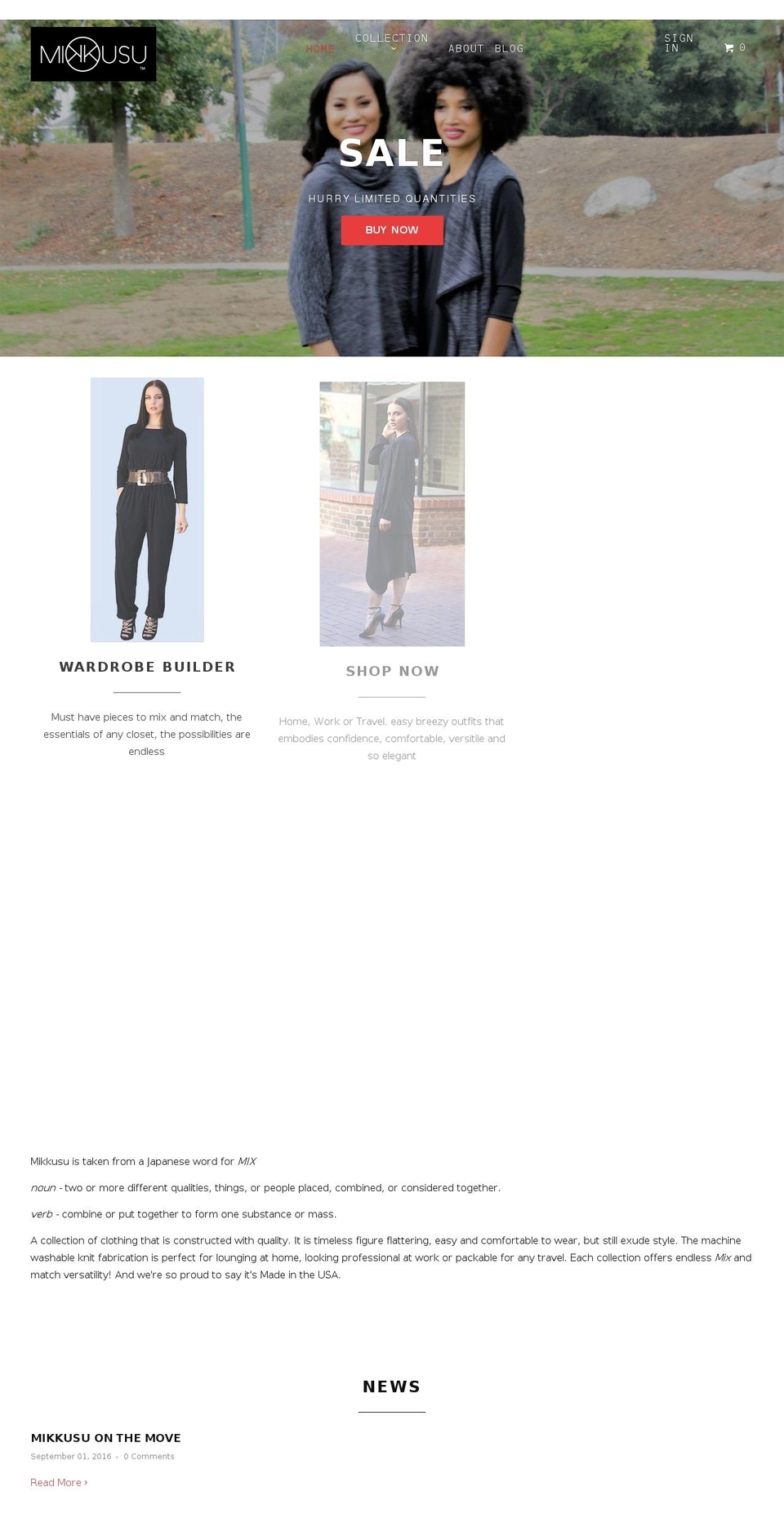 mikkusu.com — Shopify storefront screenshot