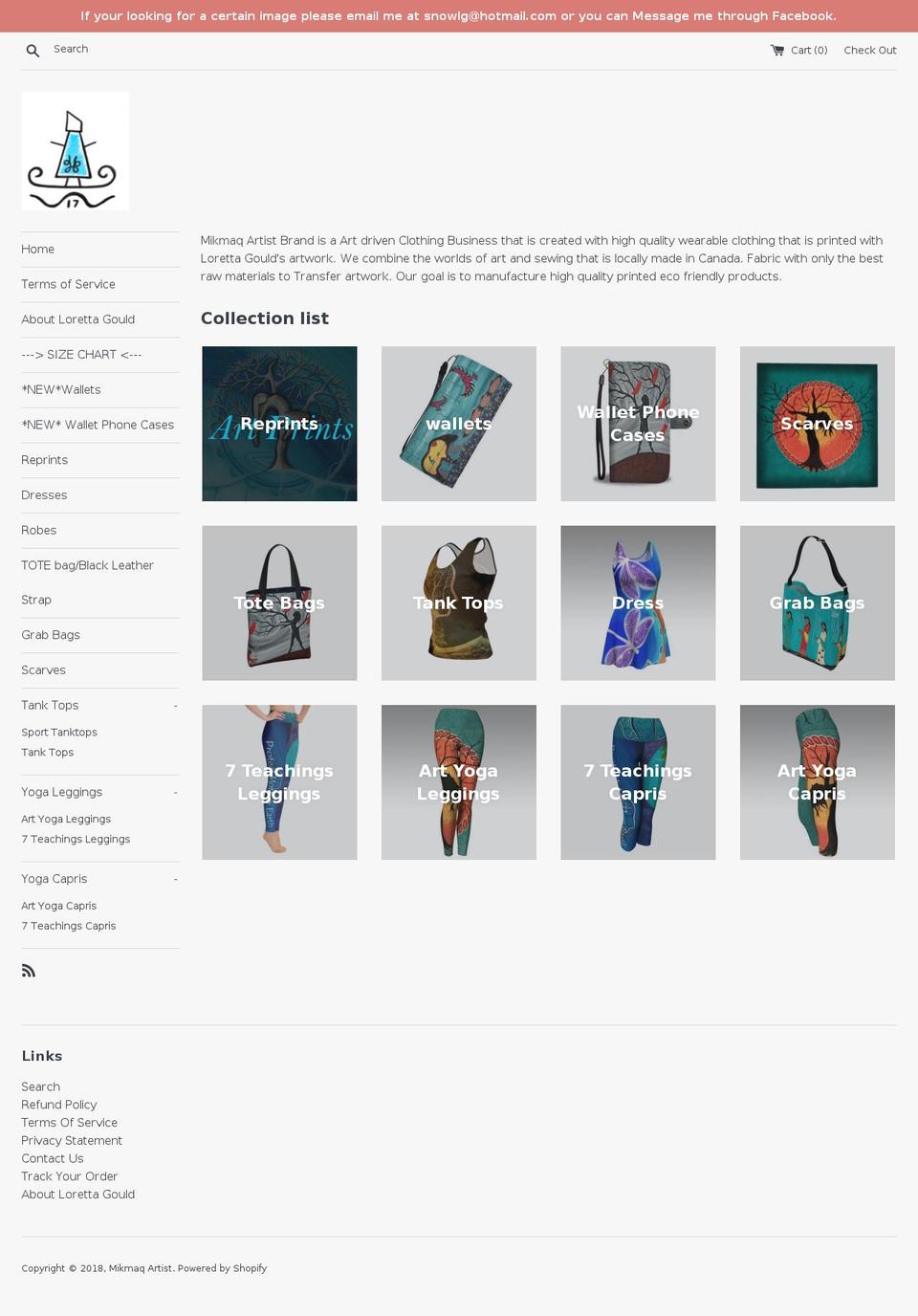 mikmaq-artist.com — Shopify storefront screenshot
