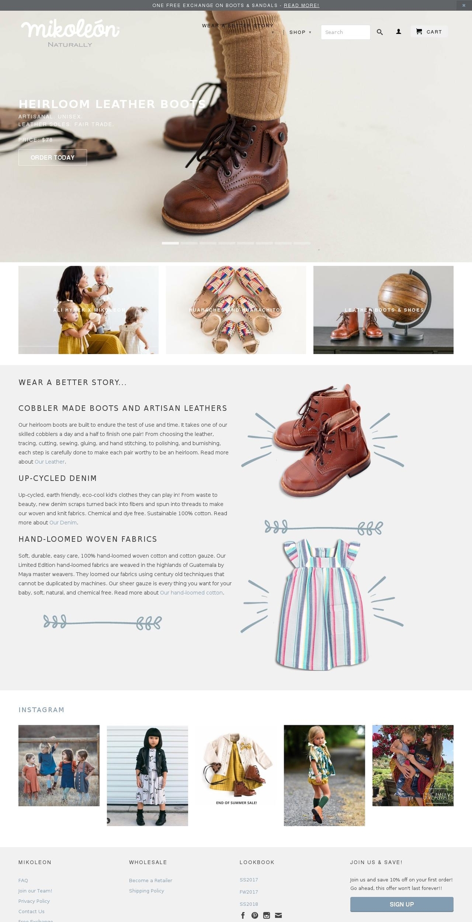 mikoleonkids.com — Shopify storefront screenshot