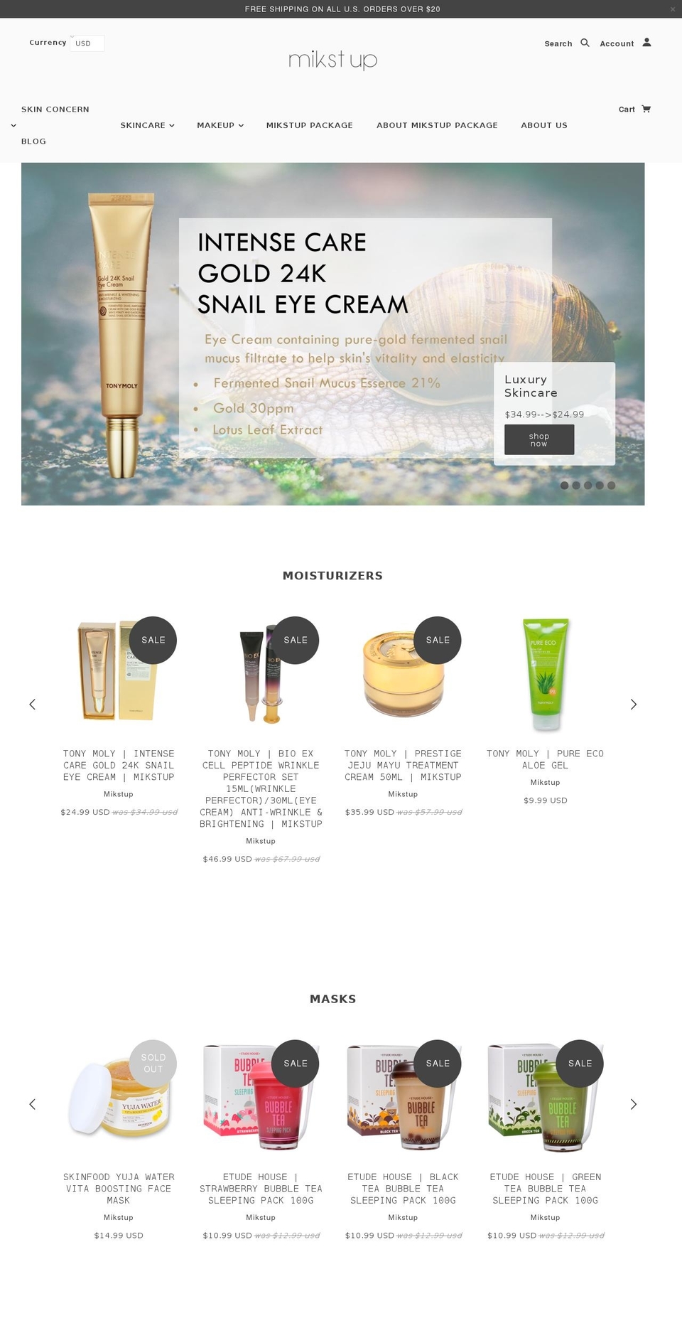 mikstup.com — Shopify storefront screenshot