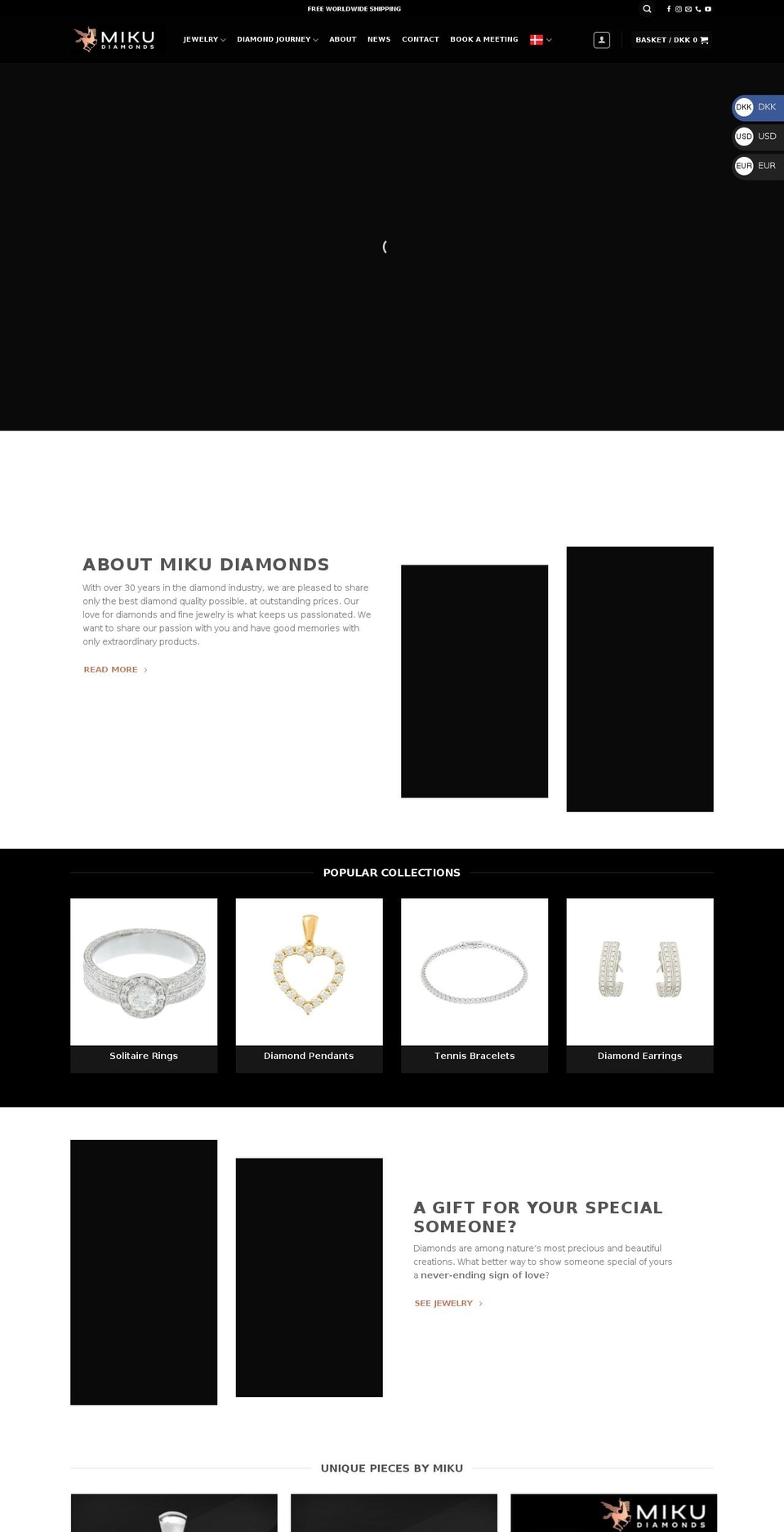 mikudiamonds.com — Shopify storefront screenshot