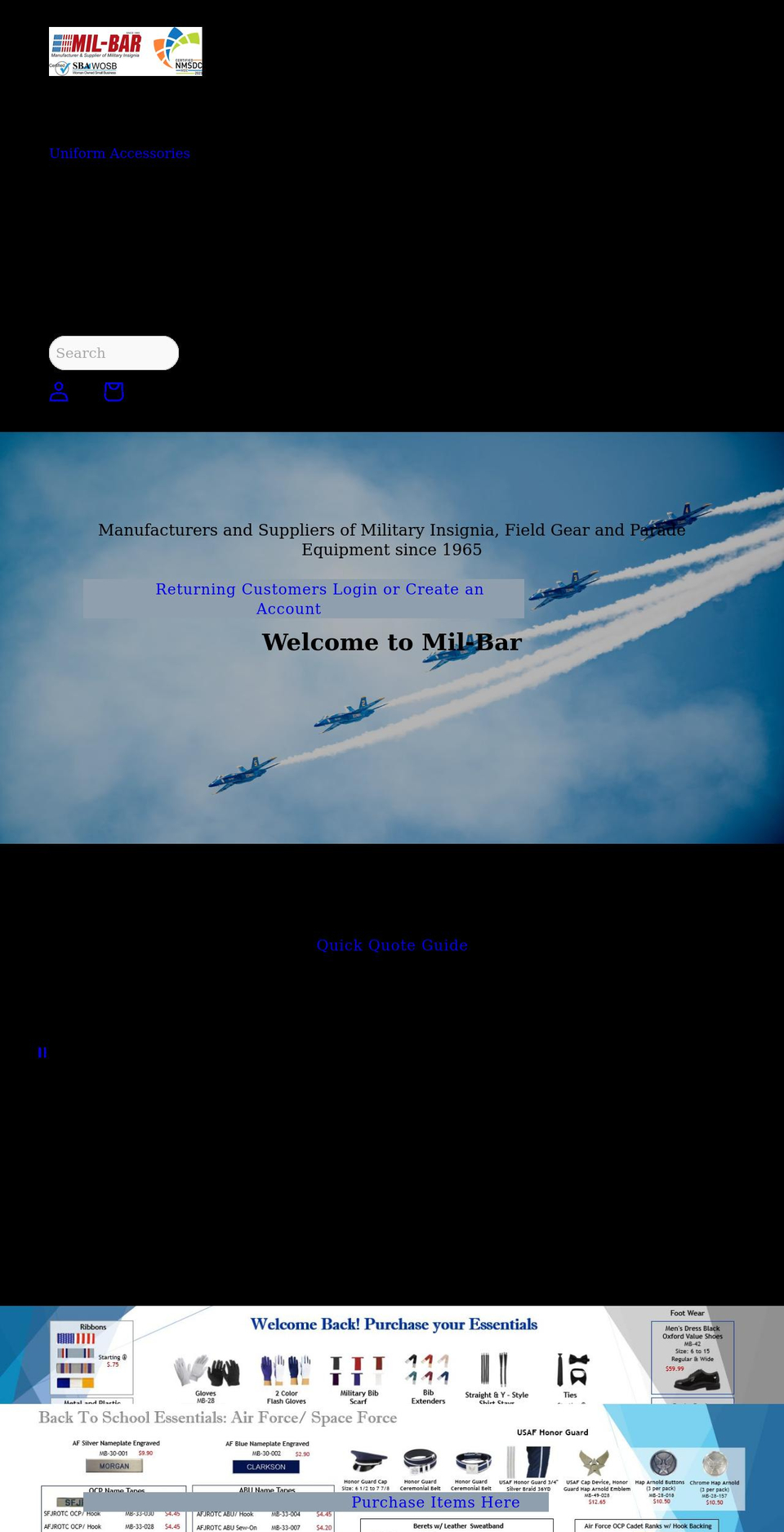 mil-bar.com shopify website screenshot