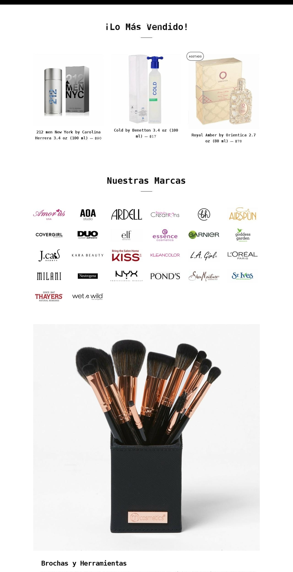 mila-maquillajeybelleza.com shopify website screenshot
