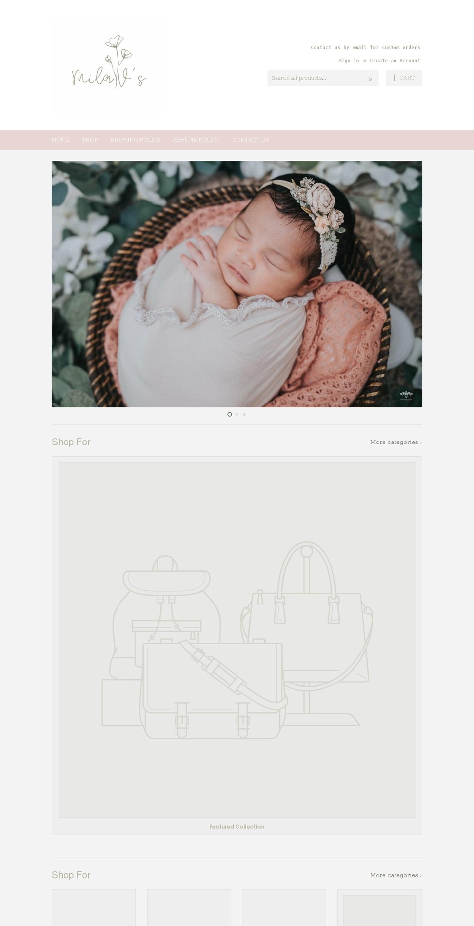 mila-vs.com shopify website screenshot