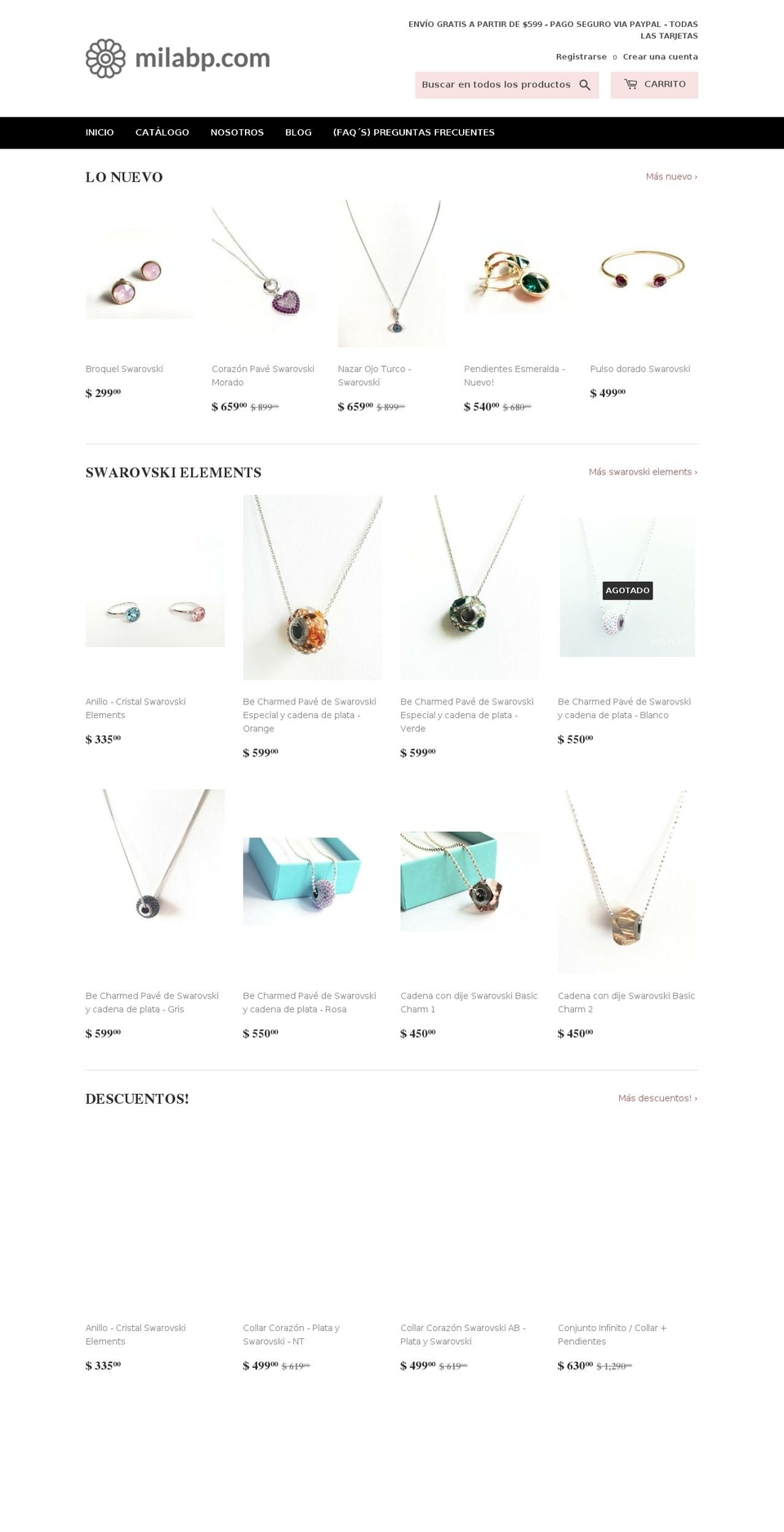 milabp.com — Shopify storefront screenshot