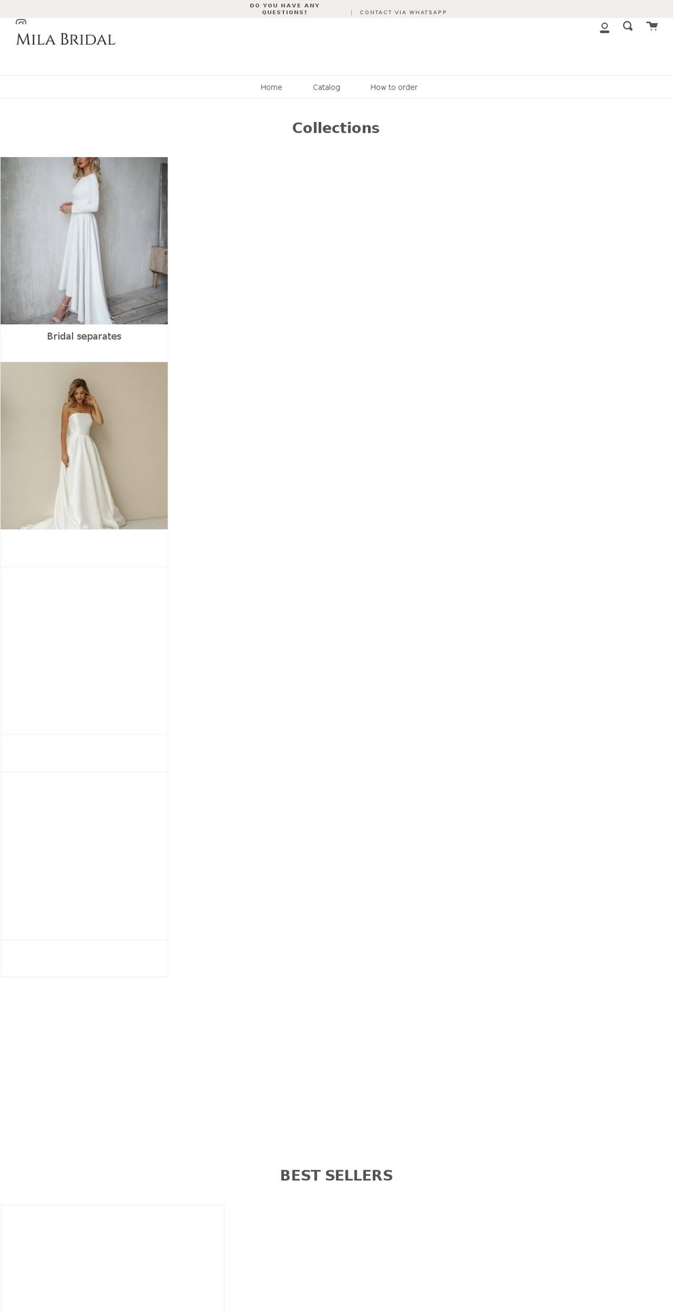 milabridal.shop shopify website screenshot