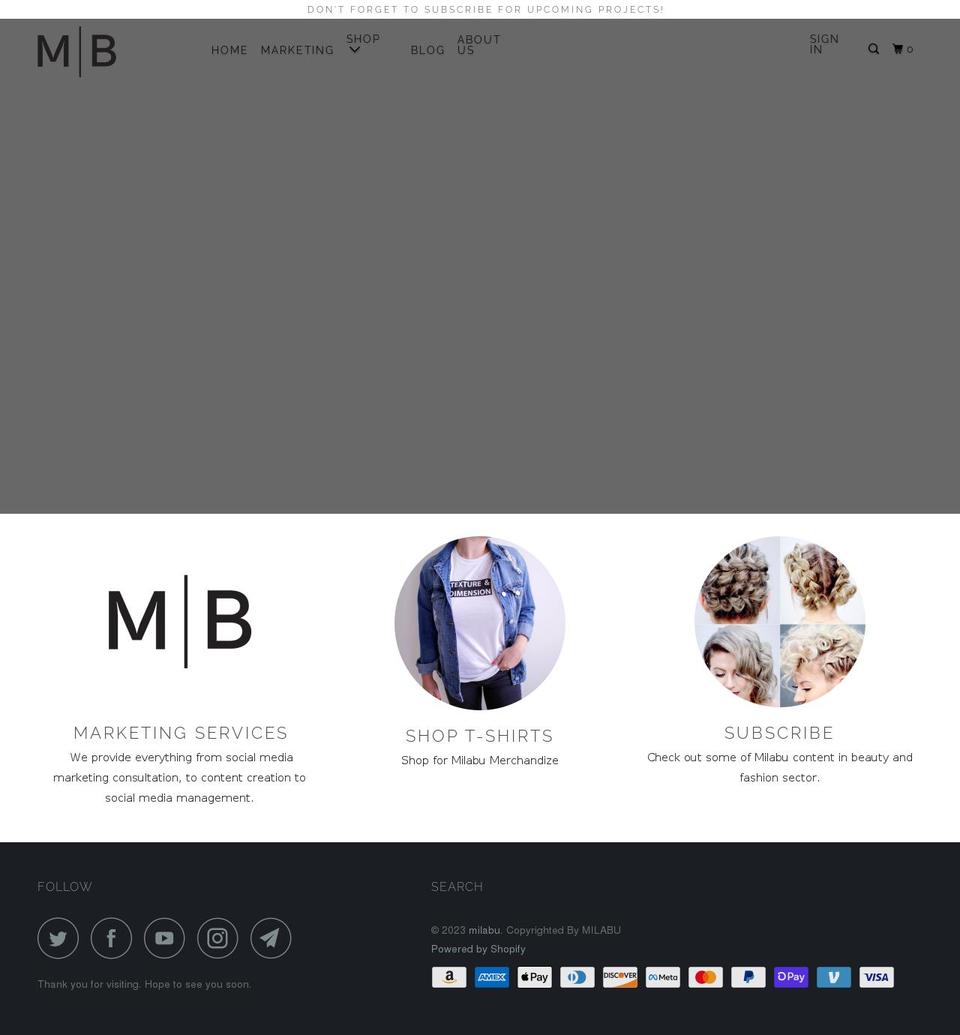 milabu.co shopify website screenshot