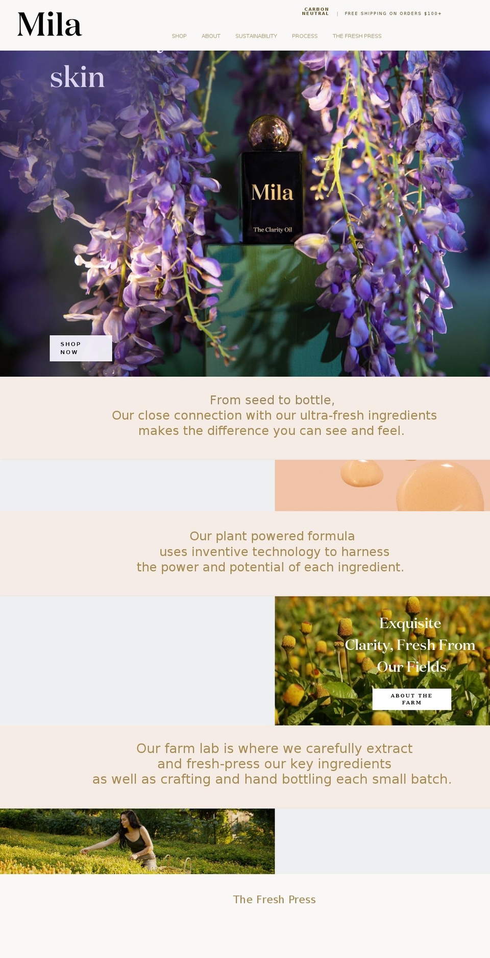 milaclarity.com shopify website screenshot