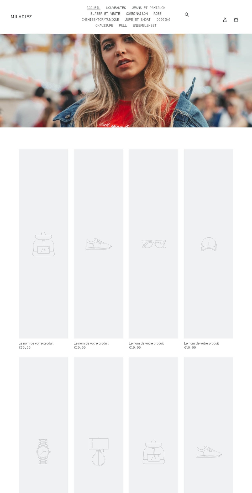 miladiezz.com shopify website screenshot