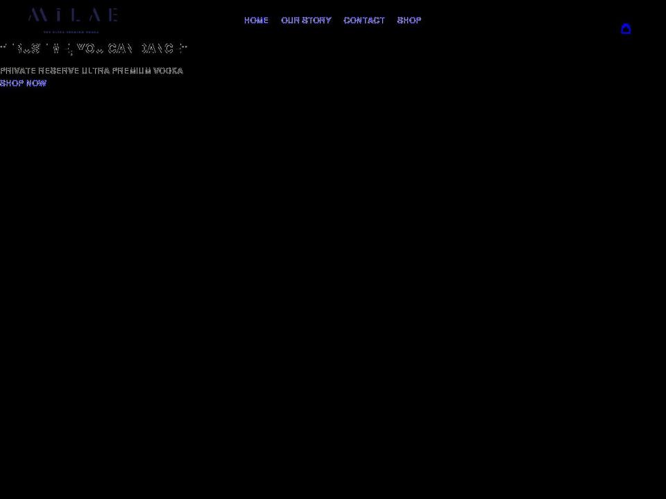 milaevodka.com shopify website screenshot