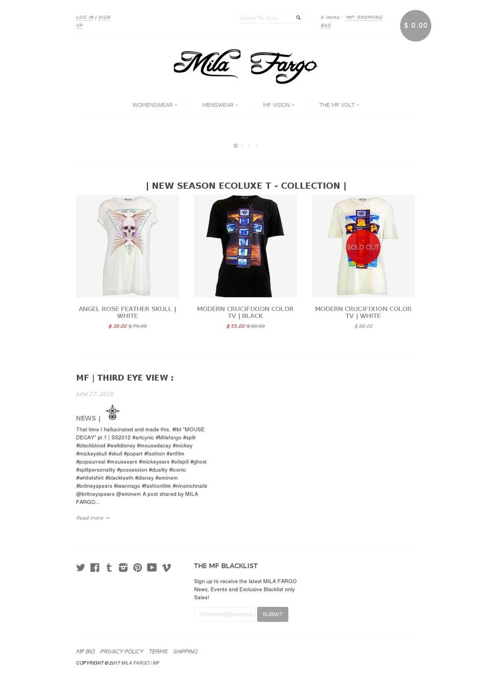 milafargo.net shopify website screenshot