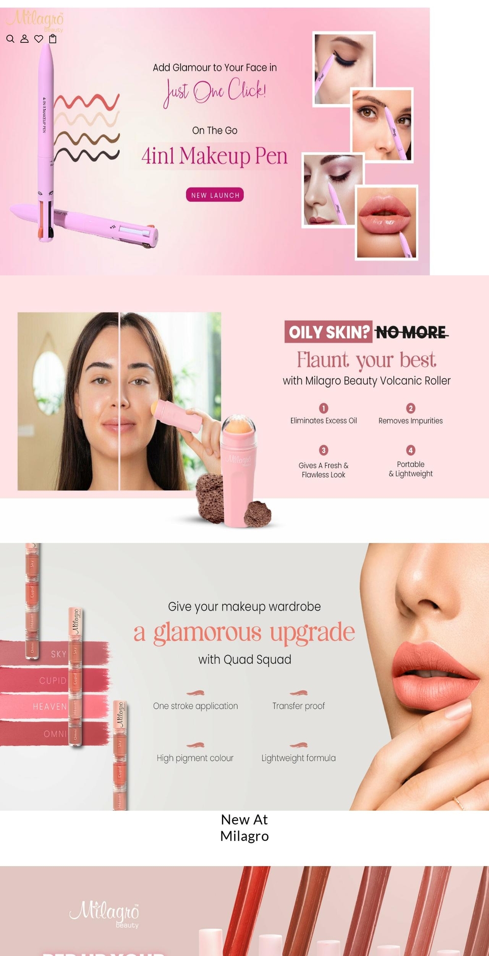 milagrobeauty.com shopify website screenshot