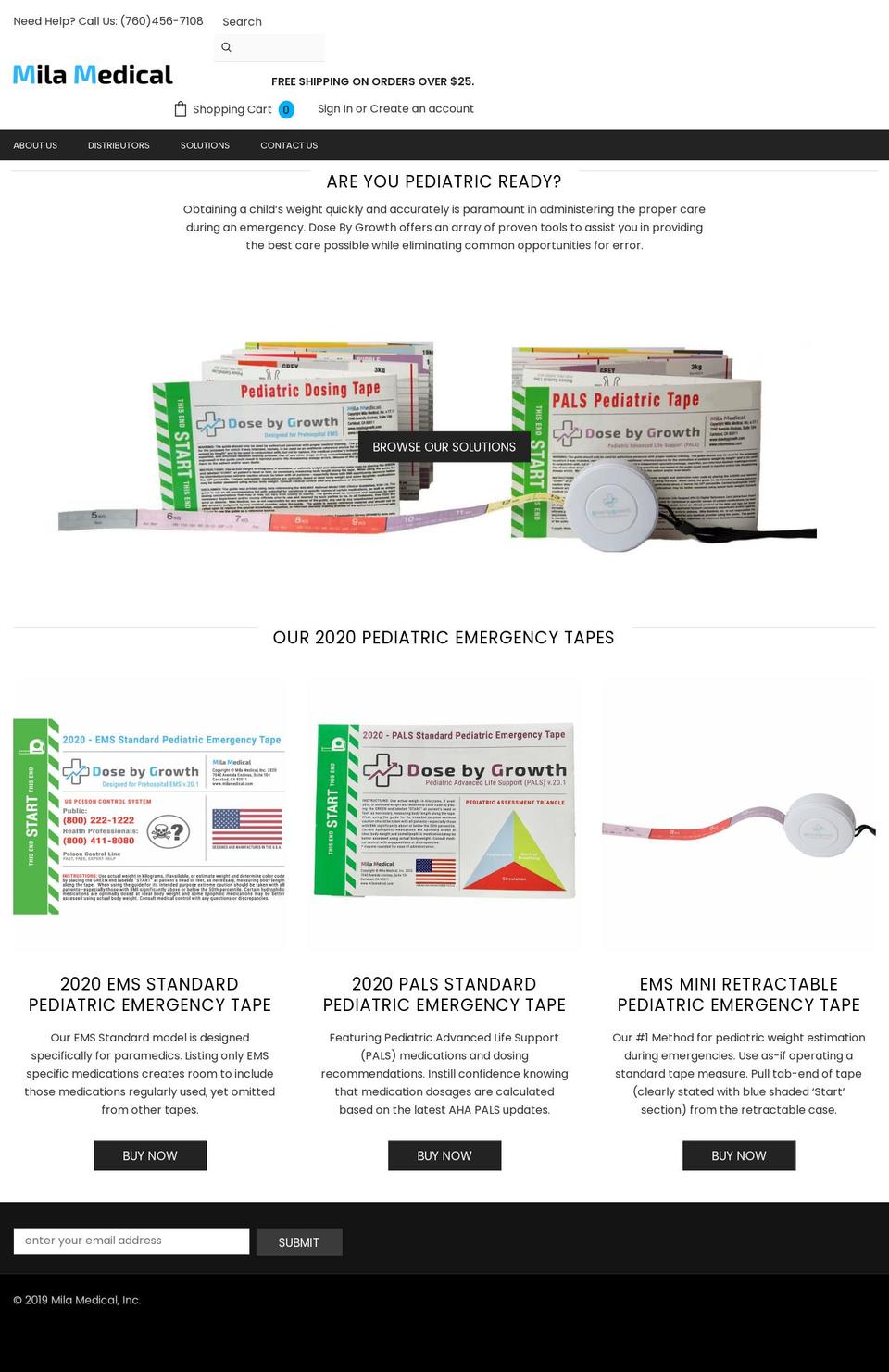 milamedical.com shopify website screenshot