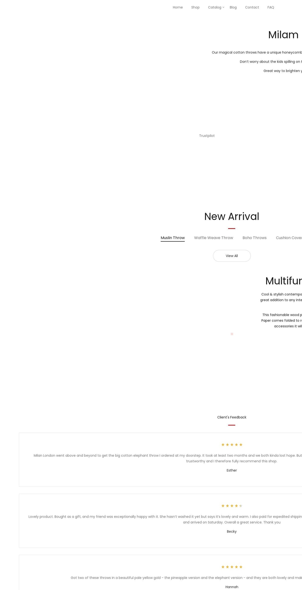 milamlondon.com shopify website screenshot