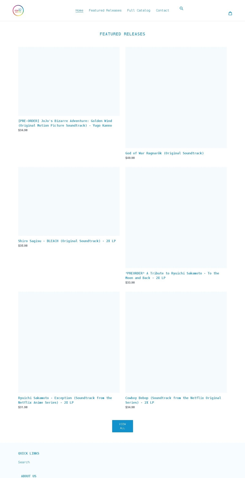 milan-records.myshopify.com shopify website screenshot
