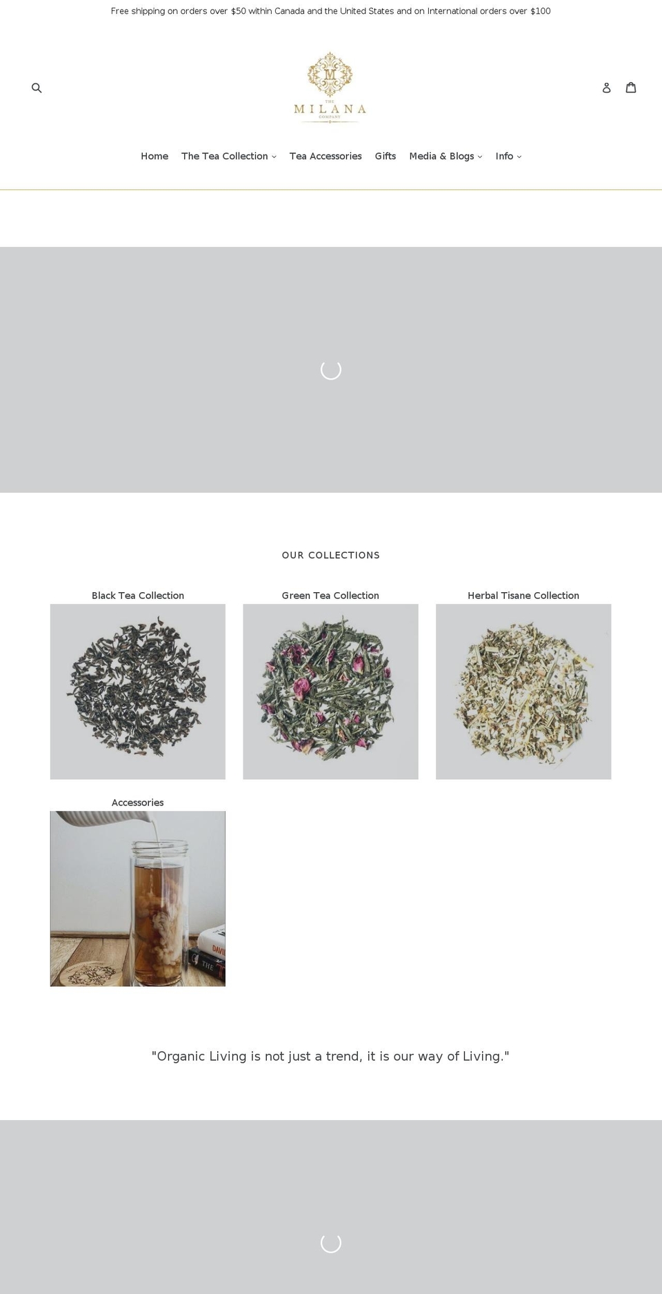 milanatea.com — Shopify storefront screenshot
