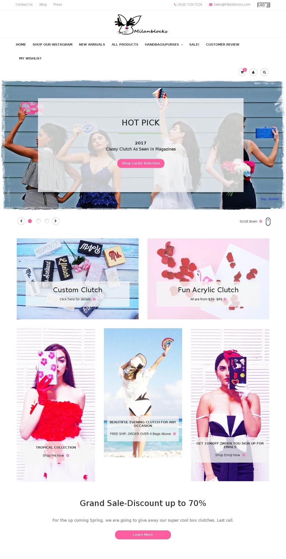 milanblocks.com shopify website screenshot