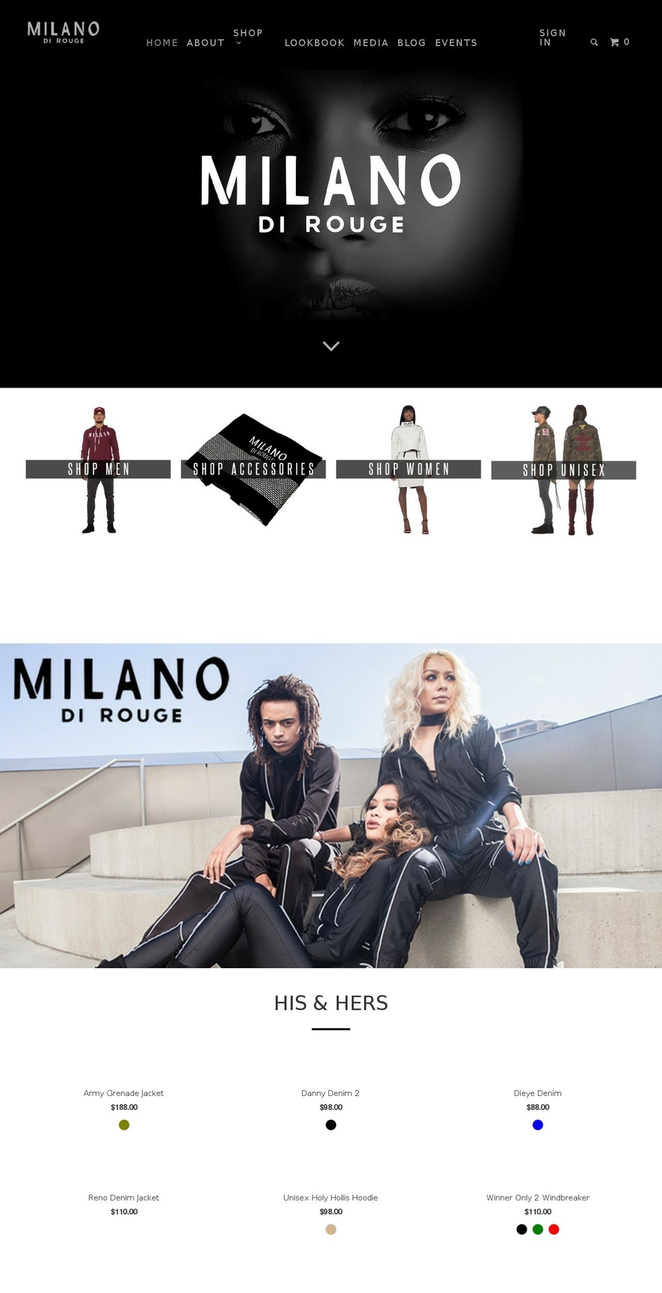 milanodirouge.com shopify website screenshot