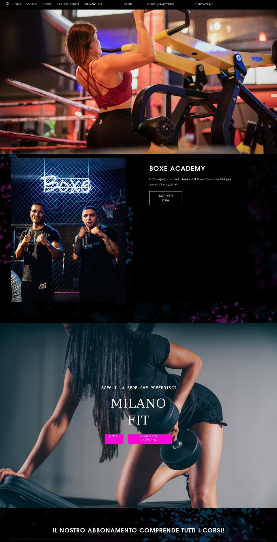 milanofit.it shopify website screenshot