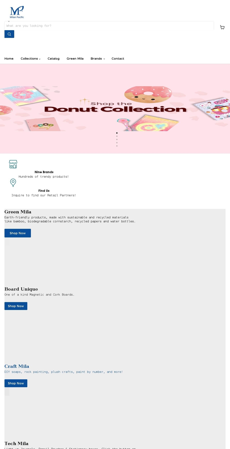 milanpacific.com shopify website screenshot