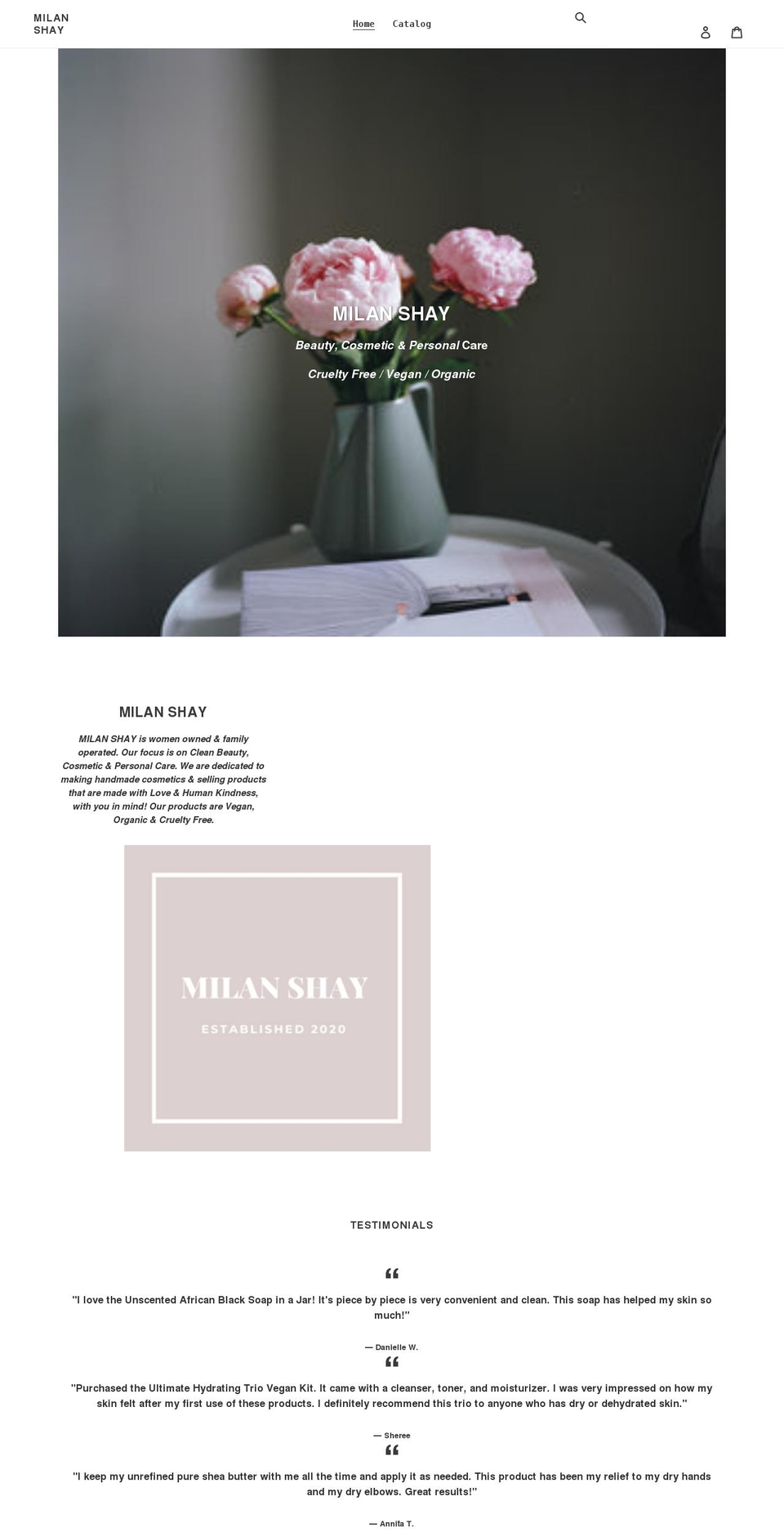 milanshay.com shopify website screenshot