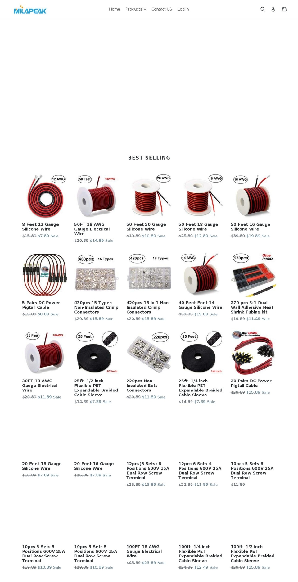 milapeak.com shopify website screenshot